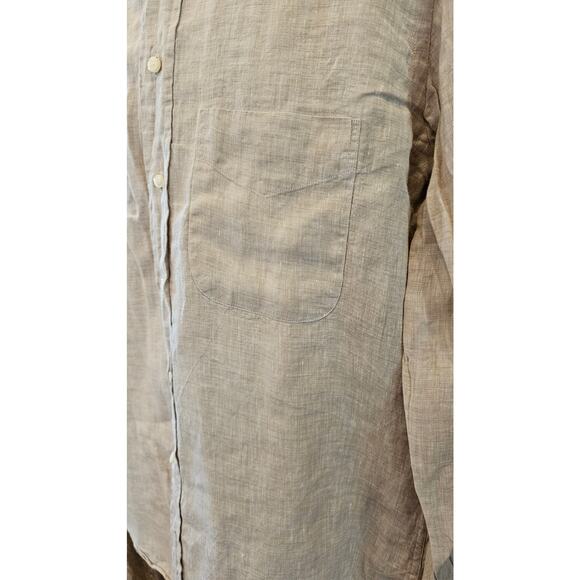 Slim Fit Beige Linen Fancy Shirt camicissima neutral Italian designer 41 / 18 - Picture 4 of 8